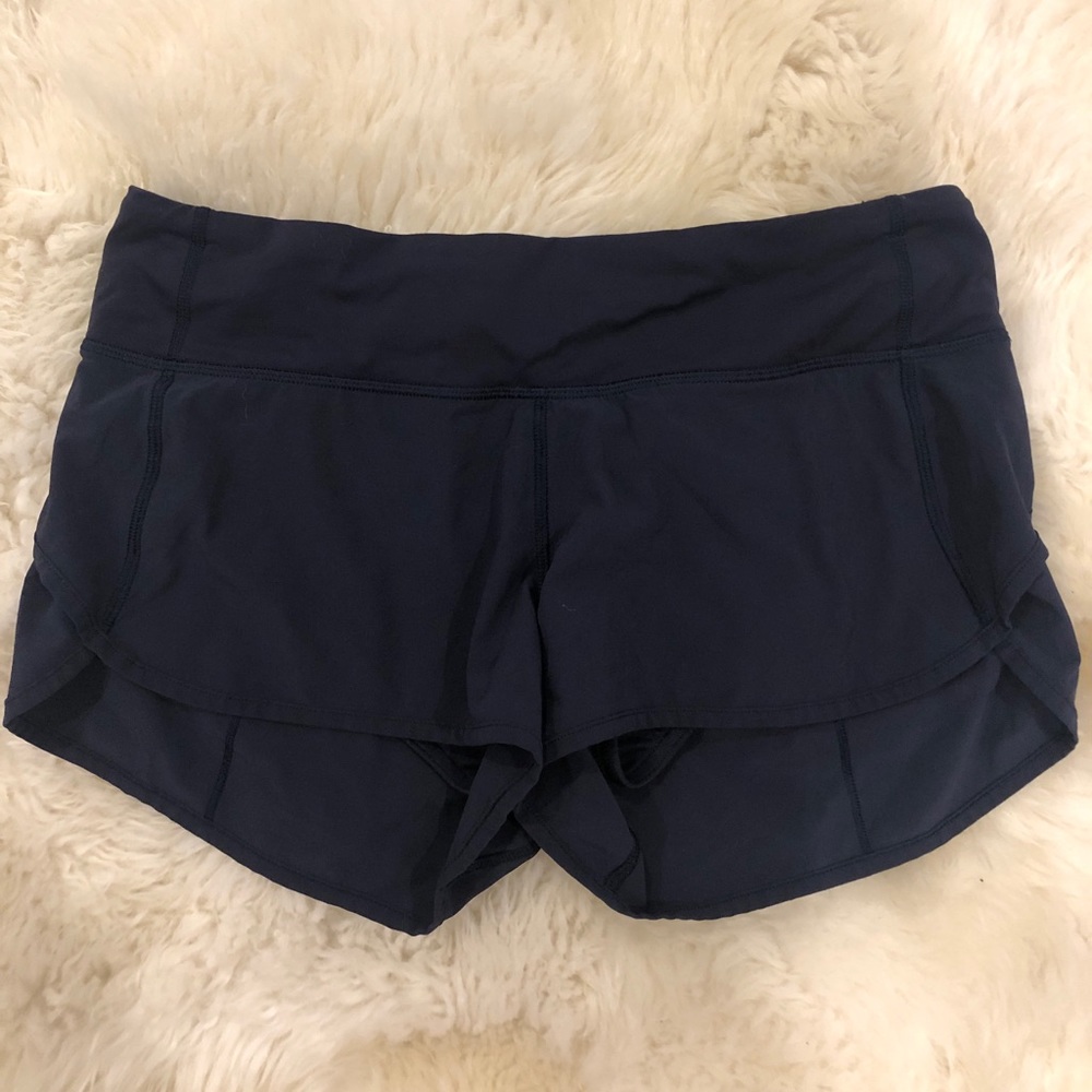 navy lululemon shorts